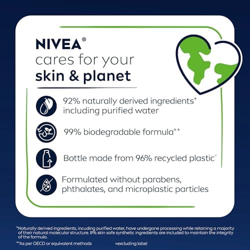 NIVEA MEN Maximum Hydration Body Wash for Dry Skin, Aloe Vera Enriched, 3-in-1 Moisturizing Body Wash, Face and Hair, Paraben Free, Vegan Formula, 16.9 Fl Oz Bottle, Pack of 3 — view 9