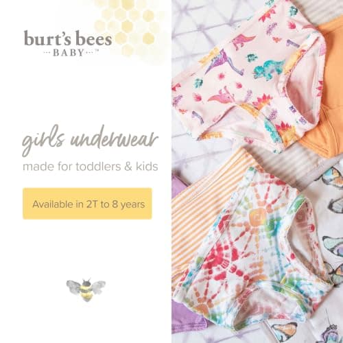 Burt's Bees Baby Girls' Organic Cotton Brief Underwear, 5-Pack — view 2