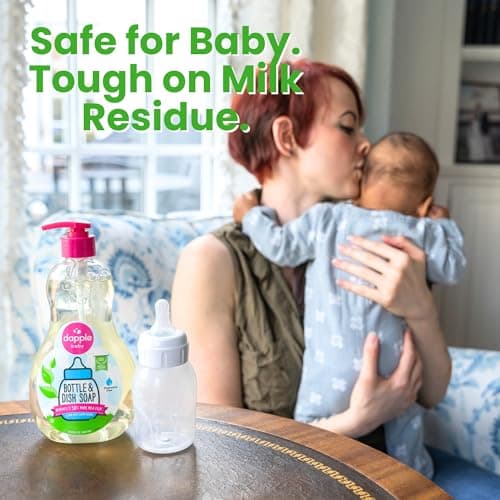Dapple Baby Fragrance Free Bottle & Dish Soap - (3 Pack) 16.9 fl oz - Cleans Baby Bottles, Sippy Cups, Pacifiers, Breast Pumps, & More - Gently Removes Milk Film & Odors - Includes 1 Pump — view 4