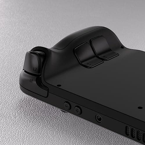 eXtremeRate Black Soft Touch Custom Faceplate Back Plate Shell for Steam Deck, Handheld Console Replacement Housing Case, DIY Full Set Shell with Buttons for Steam Deck LCD Console - Console Without — view 5
