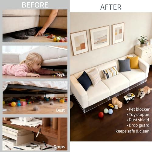 KHASIM Under Couch Blocker 12-Pack, 15.8" L x 1.6" H, Total 190" L — view 2