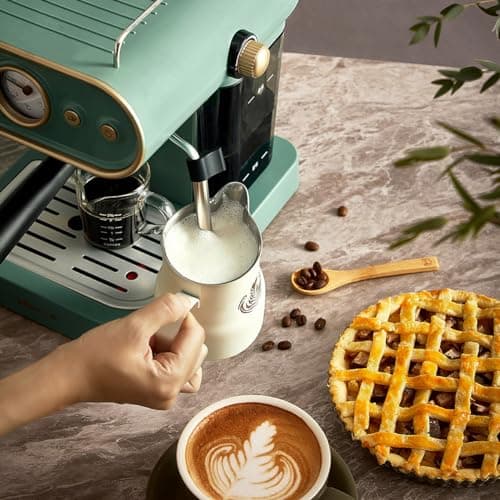 compact high-pressure coffee machine with steam frother — view 4