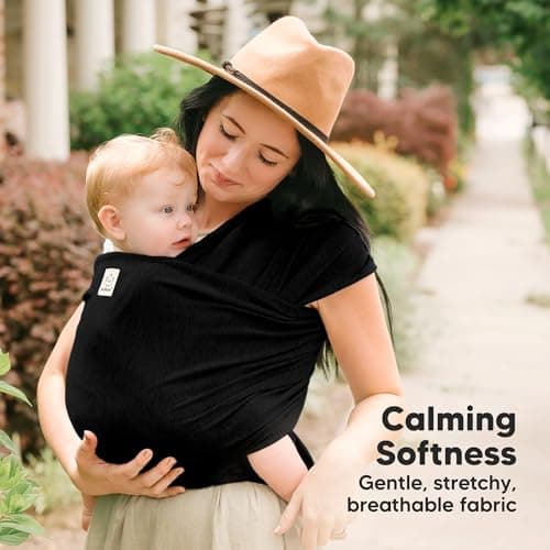 KeaBabies Baby Wrap Carrier, All in 1 Original Baby Carrier (Trendy Black) — view 2