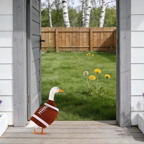 Football Goose Outfits, Sport Theme Lawn Porch Goose Clothes Football Costume Decor for 17in/43.18cm Lawn Yard Porch Outdoor Geese Statue — view 2