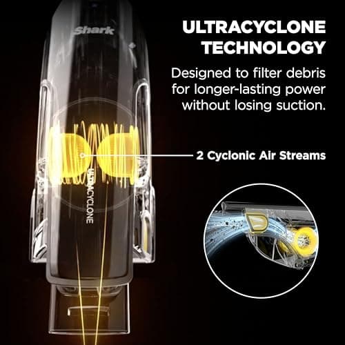 Shark UltraCyclone™ Pet Pro Plus Cordless Hand Vacuum, Powerful Suction, Handheld Vacuum for Car & Home, Pet Power Brush, Crevice Tool, Scrubbing Brush, XL Dust Cup, Black, CH951 — view 3