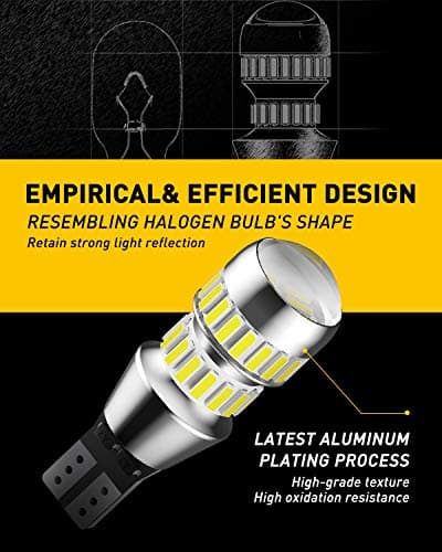 AUXITO 912 921 LED Bulbs for Backup Light Reverse Lights, 42-SMD 400% Brighter, 6000K White, Non-polarity 906 W16W T15 921 LED Bulb Direct Back Up Parking Light Replacement Lamp, Pack of 2 — view 3