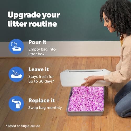 ScoopFree Premium Lavender Scent Crystal Litter, Superior Odor Control, Absorbs 5X Faster, Low Tracking for Less Mess, Lasts up to 2 Months, Lightly Scented (8 lb Bag) — view 3