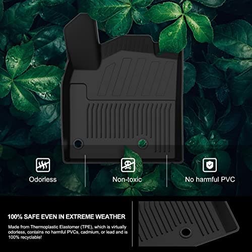KIWI MASTER Floor Mats for 2021-2026 Nissan Rogue (Not Sport), OEM Replacement T99E4-6RR0B, Custom Fit All Weather Car Mats, Heavy Duty TPE Floor Liners, Front & Rear 2 Row, Black — view 3