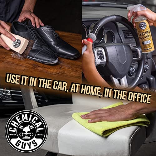 Chemical Guys Leather Cleaner and Conditioner Kit - Car Cleaner and Conditioner, Safely Cleans & Conditions Leather Car Interiors, Furniture, Shoes, Boots, Bags, Apparel & More, 2 Bottles (16 oz Each) — view 3