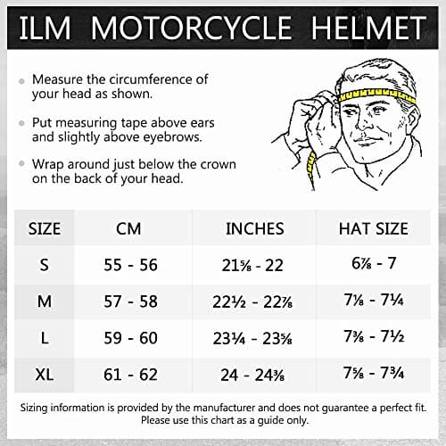 ILM Motorcycle Dual Visor Flip up Modular Full Face Helmet DOT with 7 Colors (L, Matte Black)