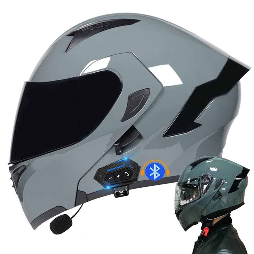 Modular Bluetooth Integrated Motorcycle Helmet, with Double Visor, Motorcycle Helmets, ECE Homologated, for Women and Men, Breathable and Comfortable — view 10