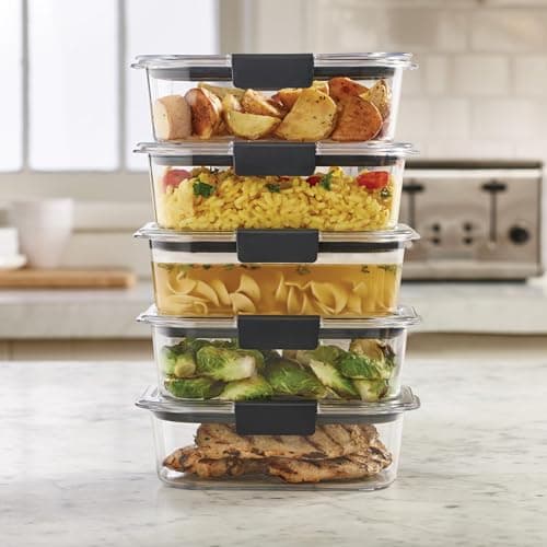 Rubbermaid Brilliance Tritan Plastic Food Storage Containers BPA Free Airtight Lids Ideal for Lunch Meal Prep & Leftovers Set of 5 (3.2 Cup) — view 5