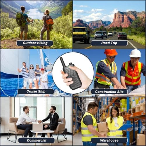 Walkie Talkies for Adults, 2 Pack Rechargeable Walkie Talkies Long Range Two Way Radios with 16 FRS Channels, 1500mAh Battery for Camping, Hiking and Cruises — view 5