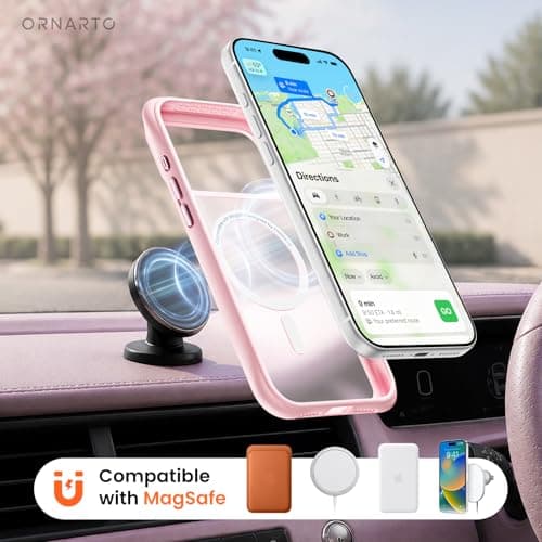 ORNARTO Magnetic for iPhone 17 Pro Max Case, 20FT Military-Grade Drop Protection, Compatible with MagSafe, Slim Shockproof Translucent Matte Phone Case for iPhone 17 Pro Max 6.9", Chalk Pink — view 6