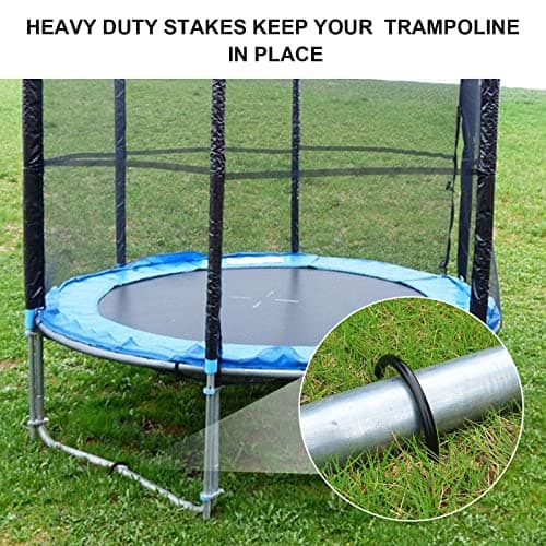 Trampolines Wind Stakes Heavy Duty U Type Sharp Ends Safety Ground Anchor Galvanized Steel for Soccer Goals, Camping Tents and Huge Garden Decoration (Black 8pcs) — view 2