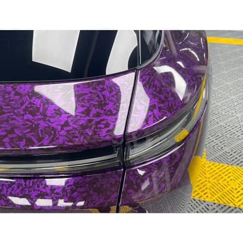LZLRUN Gloss Purple Forged Carbon Fiber Car Vinyl Wrap Film 1ft x 5ft — view 4