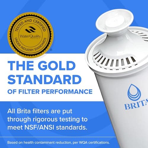 Brita Extra-Large 27-Cup Water Filter Dispenser with Standard Filter, WQA NSF/ANSI Certified, Removes Chlorine Taste & Odor, Reduces Zinc Copper & Mercury, BPA-Free, 1 Filter Included, Lasts 2 Months — view 5