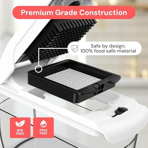 Fullstar Pro Original Vegetable Chopper - Chopper and Spiralizer - Food Chopper with Container, Fruit Cutter, Onion Dicer - All-in-One Prep Tool - Kitchen Gadgets and Gifts (4 in 1, White) — view 4