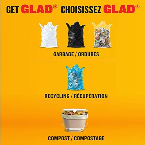 Glad Blue Recycling Bags - Tall 45 Litres - ForceFlex, Drawstring, 50 Trash Bags, Made in Canada of Global Components — view 4