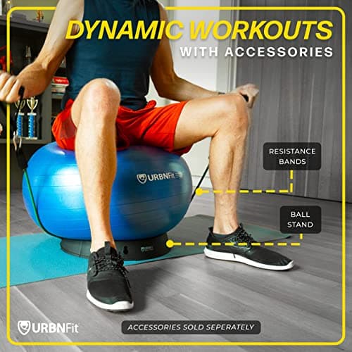 URBNFit Exercise Ball - Fitness Equipment for Home Gym, Stability, Balance and Pilates - 2200-Pound Capacity Anti Burst Design - Includes Pump, Teal, 75cm — view 5