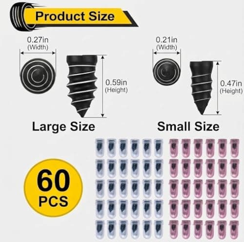 60-Piece tire Repair Screws, 2026 new tire Repair Rubber Nail kit, 8-Second Repair, Two Sizes, Suitable for self-Service Screw Fixing of tire Plugs on Trucks, Cars, Motorcycles, etc.