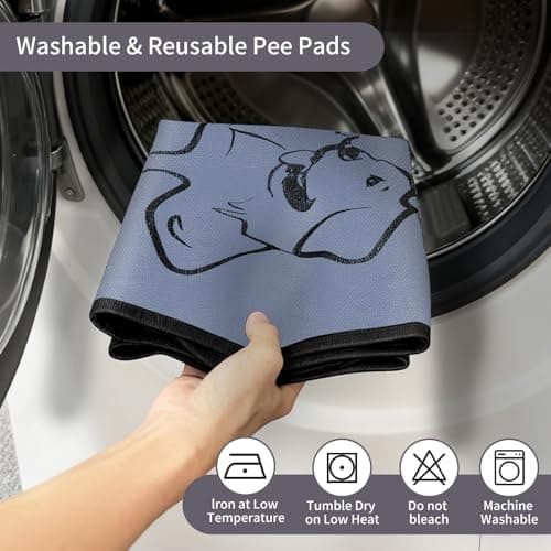 Zlune 2 Pack Washable Pee Pads for Dogs 18"x24", Reusable Training Puppypads Absorbency Non-Slip & Leak-Proof for Pet Whelping Box Playpen Crate Sofa Bed Floors (Gray) — view 3