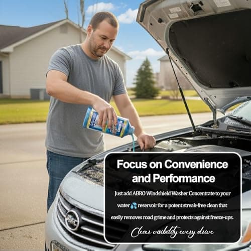ABRO Windshield Washer Concentrate - 473ml, 2-in-1 All-Season Cleaner & Anti-Freeze, Up to -25°F (-31.5°C) Freeze Protection, Streak-Free Cleaning, Bug and Tar Removal — view 4