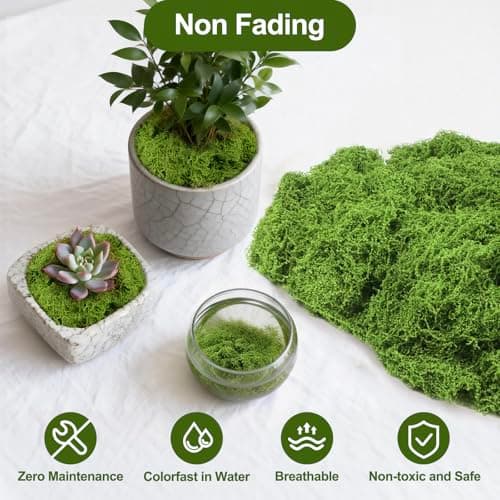 ASCAKE Fake Moss 5.3 oz, Artificial Moss for Crafts & Potted Plants — view 4