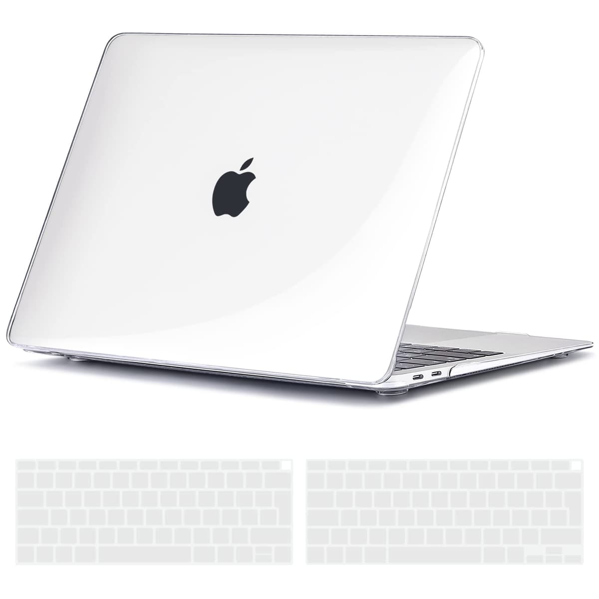 TECOOL Case compatible with MacBook Air M1 & MacBook Air 13 inch Retina 2020 2019 2018 (A2337 A2179 A1932), Plastic Snap On Hard Shell Cover & UK EU Keyboard Protector, Crystal Clear (Glossy) — view 83
