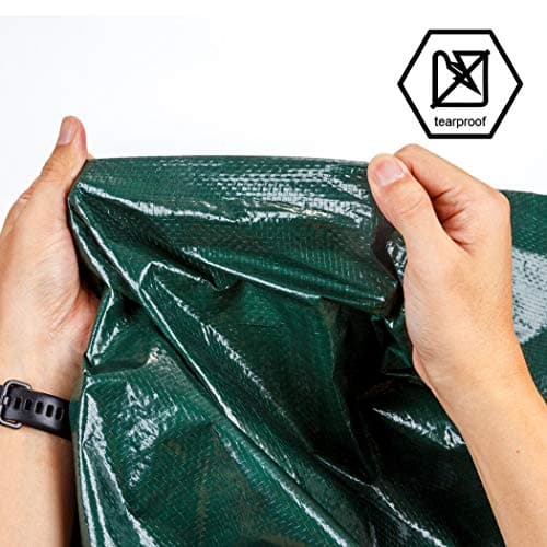CARTMAN Finished Size 8x10 Feet Waterproof Green Tarp 8 Mil Thick, Multipurpose Protective Cover for Emergency Rain Shelter Camping Tarpaulin — view 4