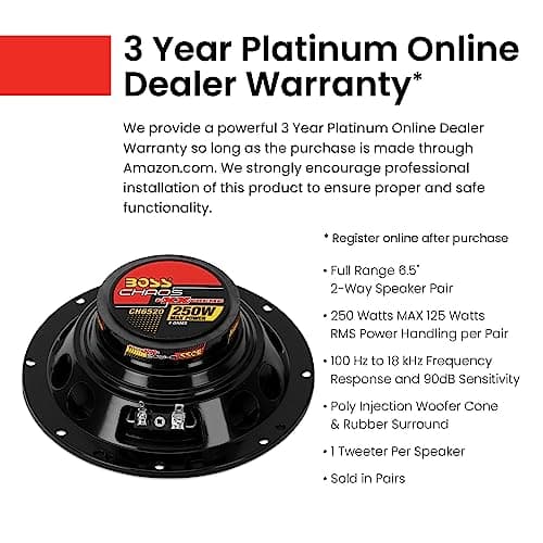 BOSS Audio Systems CH6520 Car Speakers - 250 Watts of Power Per Pair, 125 Watts Each, 6.5 Inch, Full Range, 2 Way, Sold in Pairs — view 2