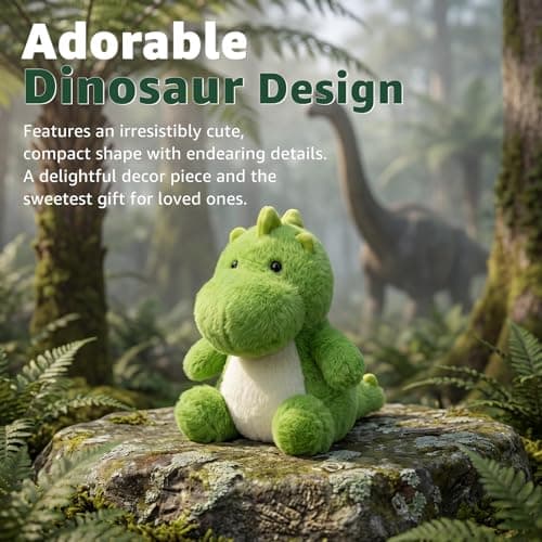 Ditucu Palm-Sized Dinosaur Stuffed Animals Cute Soft Mini Dino Plush Doll Small Plushies Toys Gifts for Kids Green 6 inch — view 3