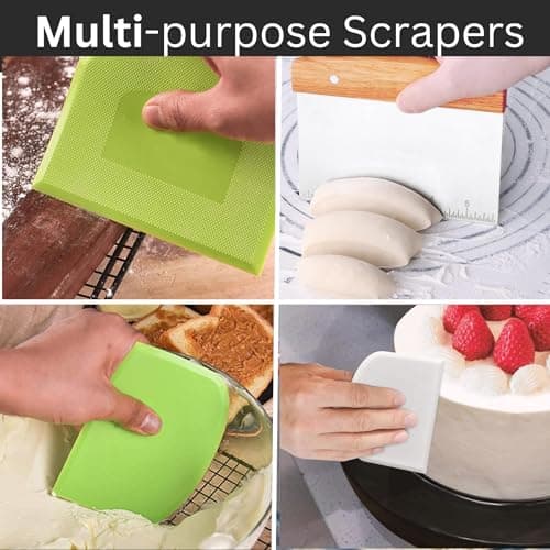 BOORIKA Dough Scraper & Bench Scraper Kitchen – Stainless Steel Sourdough Tools – Dough Cutter for Sourdough Bread, Pizza, and Flat Top Griddles – Chef Approved (Light) — view 3