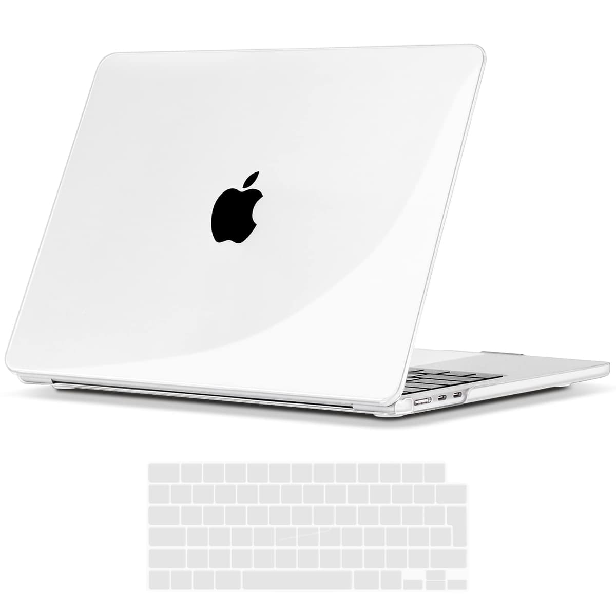 TECOOL Case compatible with MacBook Air M1 & MacBook Air 13 inch Retina 2020 2019 2018 (A2337 A2179 A1932), Plastic Snap On Hard Shell Cover & UK EU Keyboard Protector, Crystal Clear (Glossy) — view 17