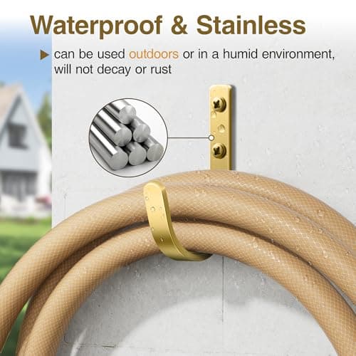 Josmimic 10 Pack Wall Hooks for Hanging Towel/Coat - 22LB Screw in Metal Hanger Wall Mount, for Outdoor, Closet, Door, Bathrooms, for Backpack, Robe, Brushed Gold — view 3