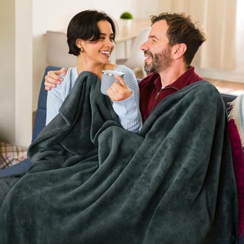 Americanflat 50x60 Fleece Throw Blanket - Soft and Breathable Throw Blanket for Couch, Bed, Chair - Fleece Blankets Perfect for Home, Bedroom, or Outdoor Use - Gray — view 5