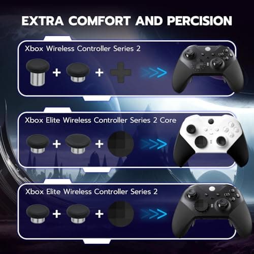 Mcbazel 13 in 1 Metal 6 Swap Thumbsticks Joysticks, 4 Trigger Paddles, 2 D-Pads with Adjustment Tool and Carry Case for Xbox One Elite Series 2 Controller - Black — view 2