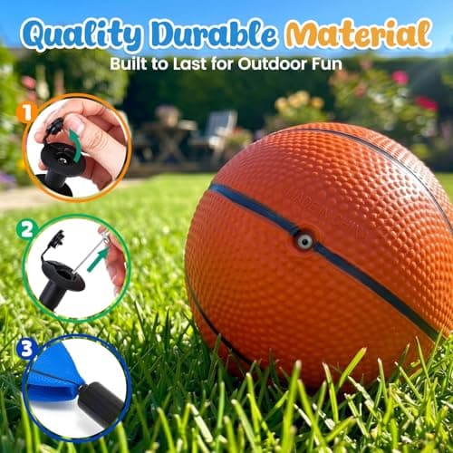 3 otters 6 Pack Mini Basketballs, 7.5 Inch Basketball Set with Pump for Kids Swimming Pool Toy, Mini Basketball Hoop, Outdoors Party Favors — view 2