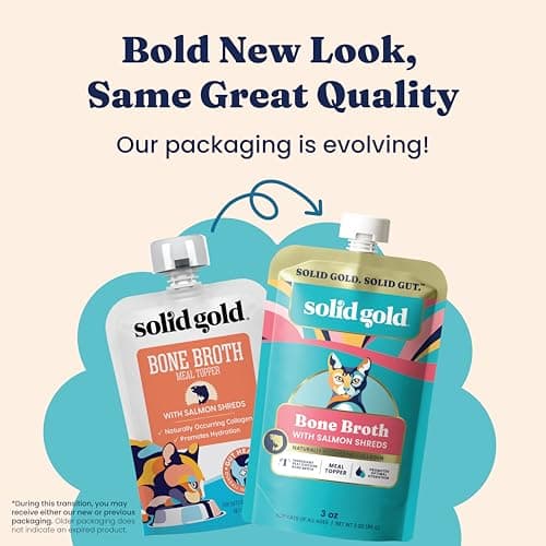 Solid Gold Bone Broth Cat Food Topper - Limited Ingredient Lickable Cat Broth Pouches w/Salmon Protein Shreds & Collagen for Hydration & Gut Support - Easy to Serve Gravy for Cats Meal Topper - 12ct — view 3
