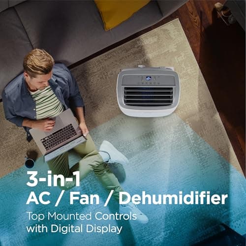 BLACK+DECKER 10,000 BTU Portable Air Conditioner up to 450 Sq.Ft. with Remote Control,White — view 3