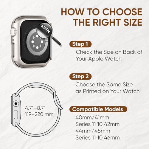 Knossen Slim Band and Case Compatible with Apple Watch Bands for Women 42mm 40mm 41mm 44mm 45mm 46mm - 3-in-1 Thin Magnetic Stretchy Strap and Screen Protector Cover for iWatch Series 4-11/SE/SE2/SE3 — view 2