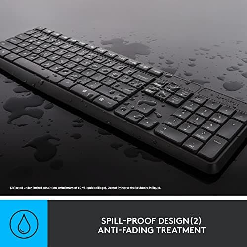 Logitech MK235 Wireless Keyboard and Mouse Combo for Windows, 2.4 GHz Wireless USB Receiver, 15 FN Keys, Long Battery Life, Compatible with PC, Laptop — view 4