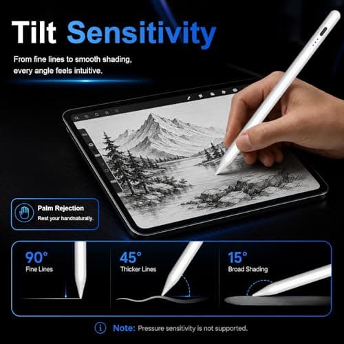 HATOKU Stylus Pen for iPad 2018-2026, 15Min Fast Charge iPad Pencil with High Precision, Tilt Sensitivity, Palm Rejection, Magnetic for Note-Taking Drawing on Apple iPad 6-11/Air/Pro/Mini - No Pairing — view 4