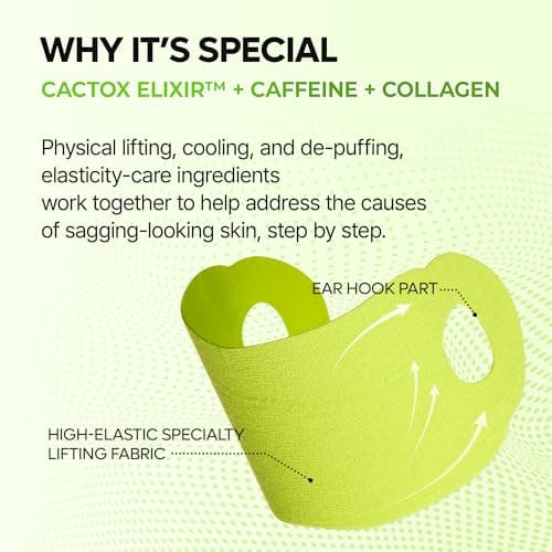 Dr.Melaxin CACTOX V-Lifting Mewing Band – Cactox + Caffeine + Collagen Double Chin Lifting Band for Sagging Jawline & Facial Puffiness | 115.49% Jaw & Chin Lifting Improvement | Korean V-Line Lifting — view 3