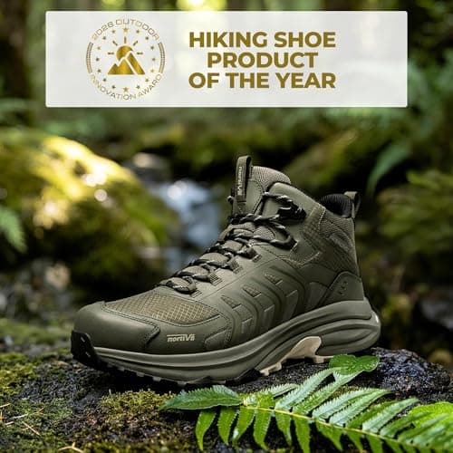 NORTIV 8 Men's Waterproof PRO Hiking Boots Lightweight Outdoor Trekking Camping Climbing Shoes for Everyday Wear Armadillo FieldLite,Size 9.5,Army Green,SNHB26001M — view 2