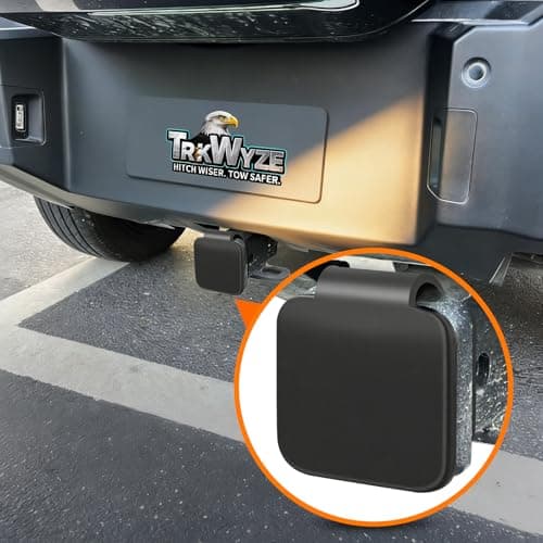 TrkWyze Trailer Hitch Cover with Retention Ring, UV-Resistant Rubber Formulated to Prevent Cracking in Sun & Heat, Heavy-Duty One-Piece Construction for Lasting Durability (Plain) — view 4