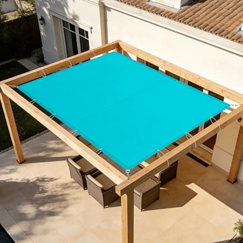 Windscreen4less 7' x 27' Waterproof Sun Shade Sail Straight Edge Outdoor Canopy Cover UV Block for Lawn Patio Backyard Garden Deck Pergola (Turquoise)
