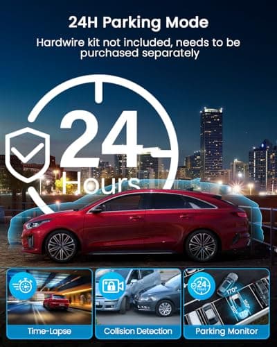 IIWEY N5 4 Channel Dash Cam, 360° All-Sides View, FHD 1080P Front and Rear Inside, Left Right Dash Camera for Cars, 8 IR Lamps, 5G WiFi & APP Control, 24H Parking Mode, G-Sensor, with a 128GB SD Card — view 4