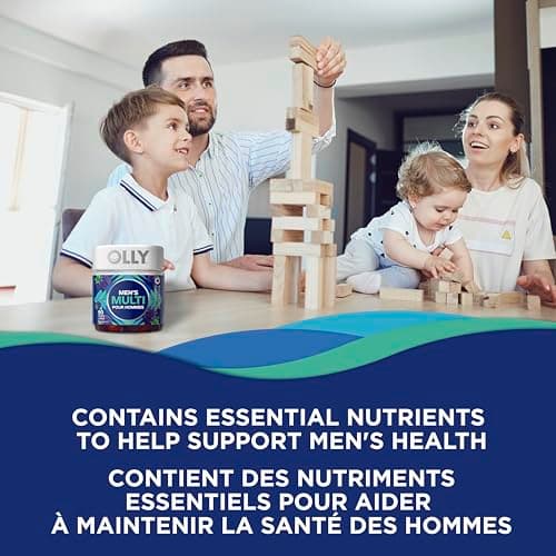 OLLY Men's Multi Gummy Supplement with no artificial flavours and colours Blackberry Blitz multivitamin to help support men's health 45 day supply 90 gummies — view 3