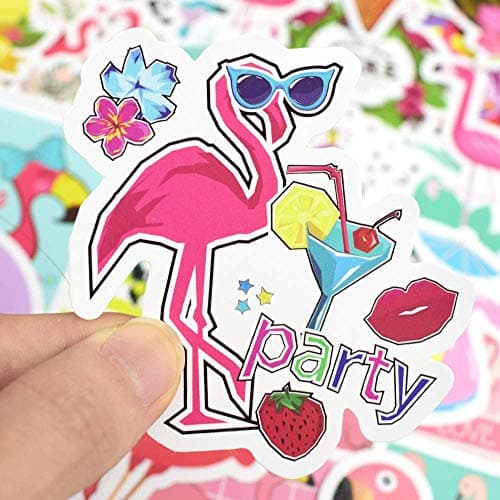 QTL Flamingo Vinyl Cute Stickers for Water Bottles,Laptops and School Supplies,Waterproof Decorative Decals for Kids,Girls,Boys,Teens and Adults,Party Favors,Birthday Gifts(Flamingo 50pcs) — view 4